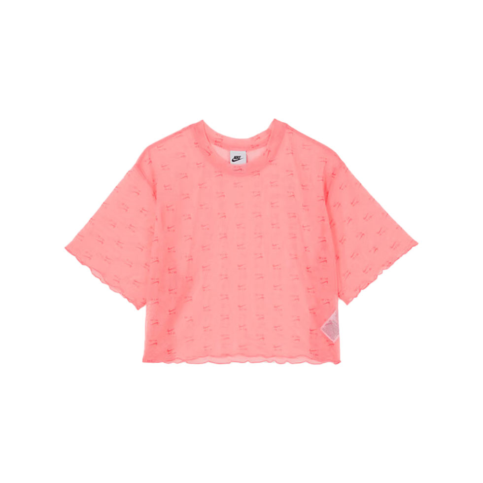 Ροζ διαφανής μπλούζα με logo